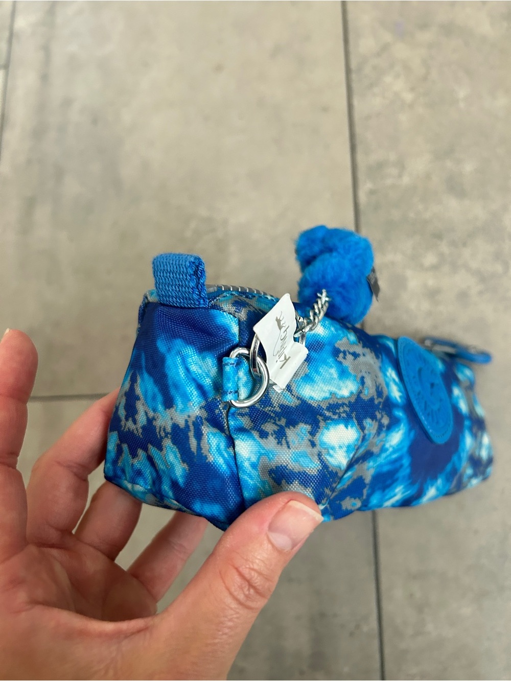 Kipling Freedom Pencil Case Cosmetic Bag Blue Tie Dye - Picture 5 of 11